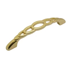 Maniglia per mobili stile moderno con intagli tondi mm.96 oro opaco ITALMETAL