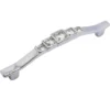 Maniglia per mobili stile moderno quadra con strass mm.128 cromo lucido ITALMETAL