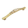 Maniglia per mobili stile moderno quadra con strass mm.96 oro opaco ITALMETAL