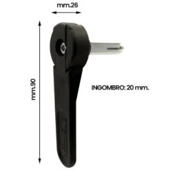 Maniglia salvaspazio tipo basso in nylon nera IBFM 1535