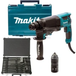Martello tassellatore SDS-Plus MAKITA HR2630TX12 800W 2,4 joule 3 funzioni + kit 17 accessori