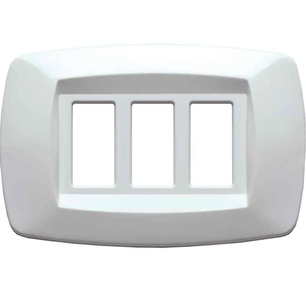 MASTER MD103 Placca coprinterruttori modì BIANCA 3 posti compatibile BTICINO MAGIC