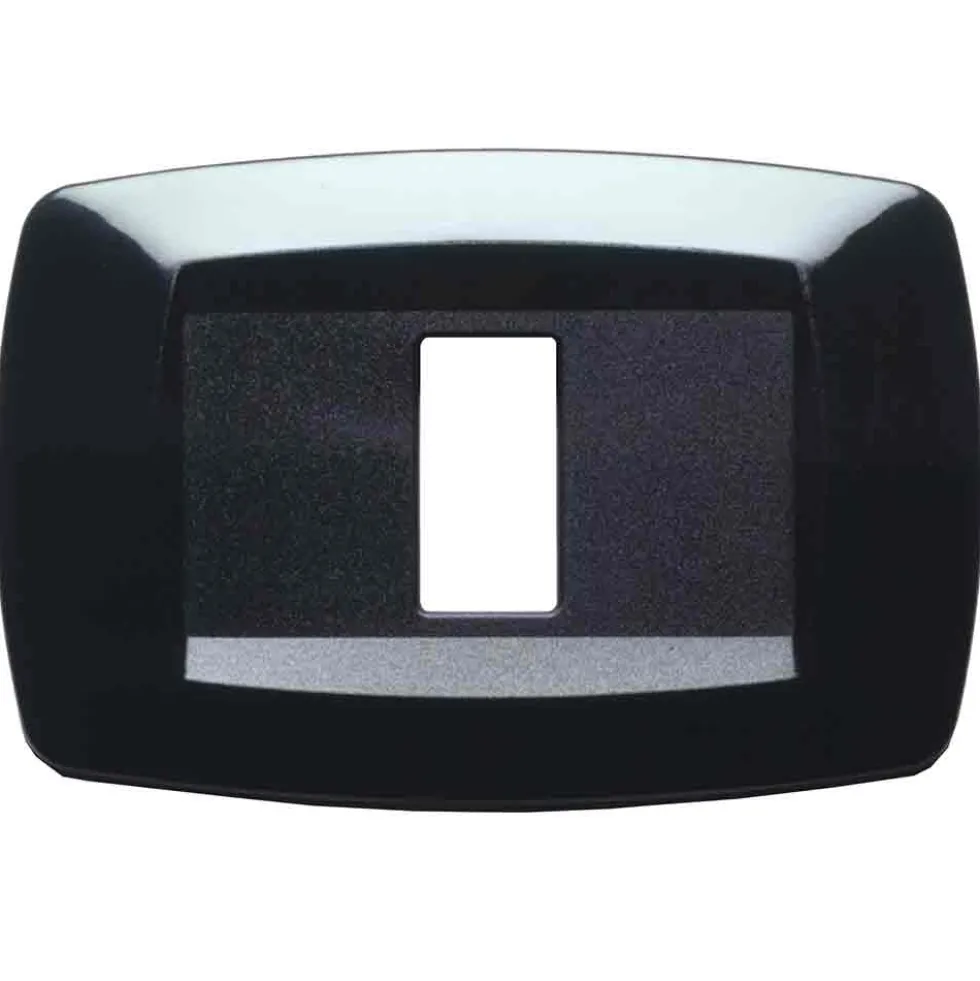 MASTER MD201 Placca coprinterruttori modì NERA 1 posto compatibile BTICINO MAGIC