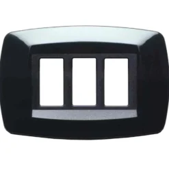 MASTER MD203 Placca coprinterruttori modì NERA 3 posti compatibile BTICINO MAGIC