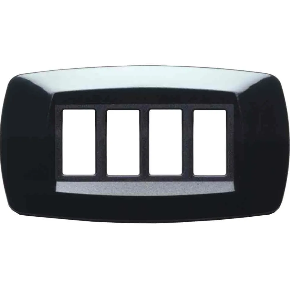 MASTER MD204 Placca coprinterruttori modì NERA 4 posti compatibile BTICINO MAGIC