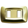 MASTER MD212 Placca coprinterruttori modì OTTONE LUCIDO 2 posti compatibile BTICINO MAGIC
