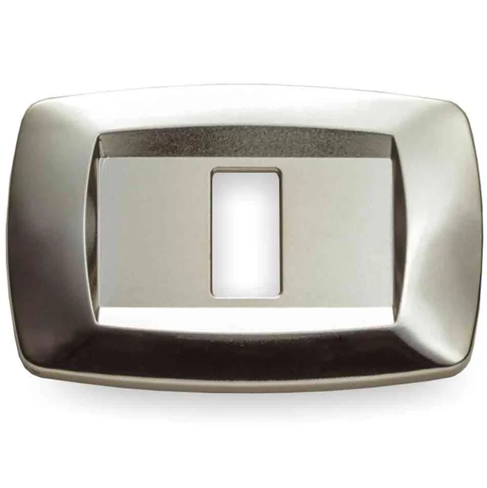 MASTER MD221 Placca coprinterruttori modì ARGENTO LUCIDO 1 posto compatibile BTICINO MAGIC