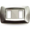 MASTER MD222 Placca coprinterruttori modì ARGENTO LUCIDO 2 posti compatibile BTICINO MAGIC