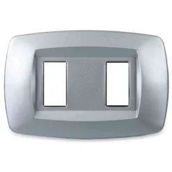MASTER MD252 Placca coprinterruttori modì TITANIO 2 posti compatibile BTICINO MAGIC