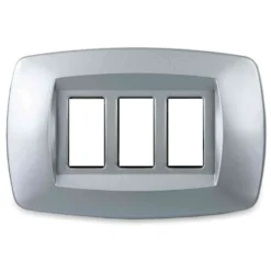 MASTER MD253 Placca coprinterruttori modì TITANIO 3 posti compatibile BTICINO MAGIC