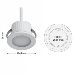 Mini faretto LED incasso 3W LORD con selettore 3CCT 3000/4000/6000K e 4 cornici intercambiabili