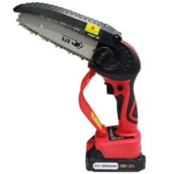 Mini motosega a batteria per potatura mini elettrosega 2 batterie 21V 2Ah litio + valigetta barra cm.15
