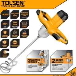 Miscelatore elettrico mescolatore per malta 1800W con frusta TOLSEN 79509