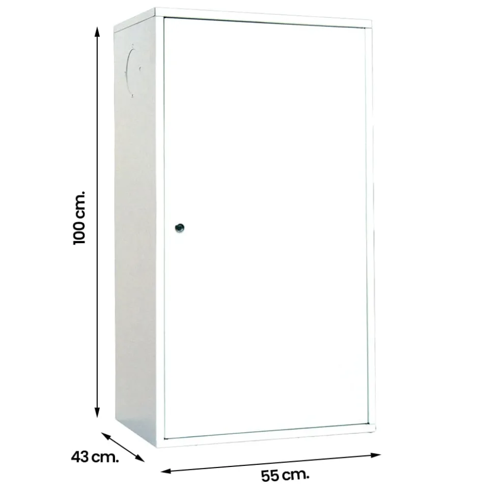 Mobile copricaldaia plus di alta qualità cm.55 x 43 x 100h in lamiera bianca