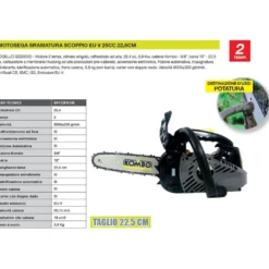 Motosega a scoppio da potatura 25cc 22,5 cm. KOMBO SCOP003