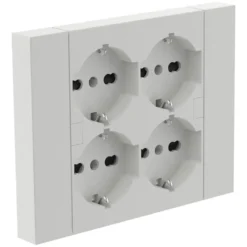 Multipresa universale ad incasso da parete QUADRA 4 prese bipasso schuko bianca ELECTRALINE 22105