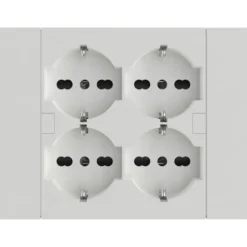 Multipresa universale ad incasso da parete QUADRA 4 prese bipasso schuko bianca ELECTRALINE 22105