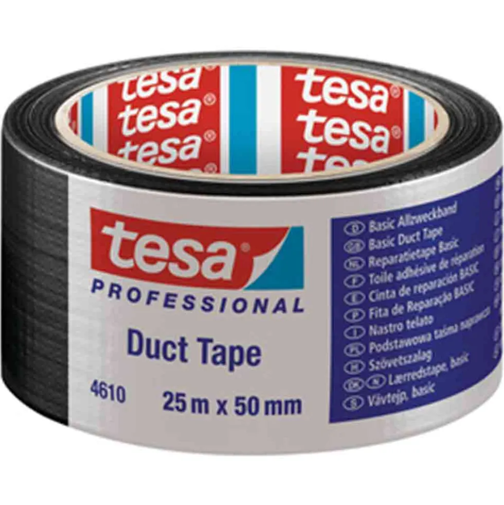 Nastro americano telato nero TESA DUCT TAPE BASIC mm.50 x 25 metri