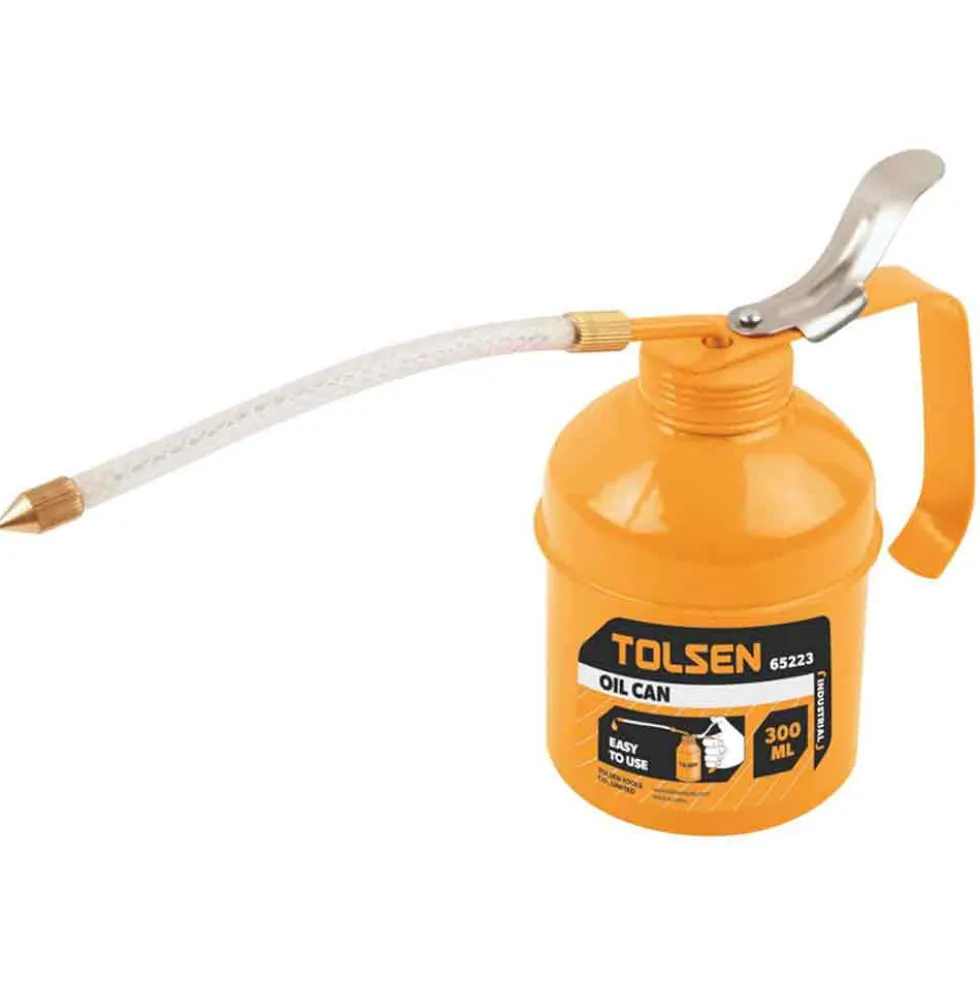 Oliatore pompa manuale con serbatoio in metallo ml.300 per oliare e lubrificare TOLSEN 65223