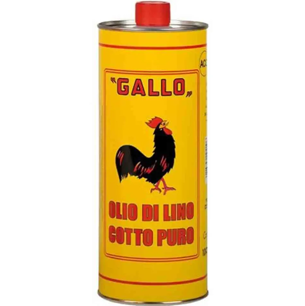 Olio di lino cotto puro GALLO a tripla cottura lt.1 per legno e vernici