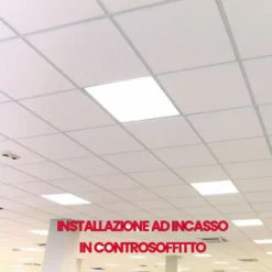 Pannello led cm.60 x 60 da incasso e a plafoniera 36W 3600 lumen OPTONICA varie tonalità di luce