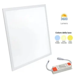 Pannello led cm.60 x 60 da incasso e a plafoniera 36W 3600 lumen OPTONICA varie tonalità di luce