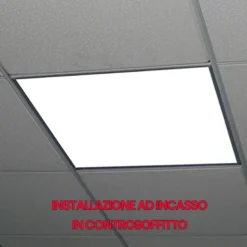 Pannello led cm.60 x 60 da incasso e a plafoniera 36W 3600 lumen OPTONICA varie tonalità di luce