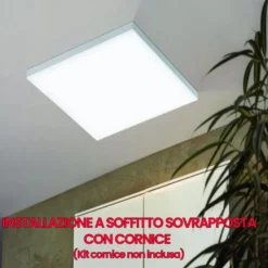 Pannello led cm.60 x 60 da incasso e a plafoniera 36W 3600 lumen OPTONICA varie tonalità di luce
