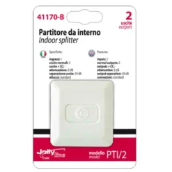 Partitore divisore tv 2 uscite da interno per tv digitale terrestre JOLLY LINE 41170 - PTI/2