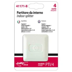 Partitore divisore tv 4 uscite da interno per tv digitale terrestre JOLLY LINE 41171 - PTI/4