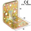 Piastra giunzione angolare acciaio tropic. mm.90 x 90 x 90 art. 775