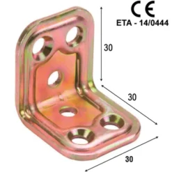 Piastra giunzione angolare acciaio tropic. mm.30 x 30 x 30 art. 749