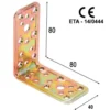 Piastra giunzione angolare acciaio tropic. mm.40 x 80 x 80 art. 746