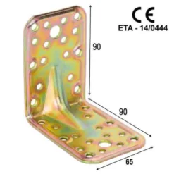 Piastra giunzione angolare acciaio tropic. mm.65 x 90 x 90 art. 773
