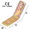 Piastra giunzione angolare piegata 135° acciaio tropic. mm.40 x 80 x 80 art. 747