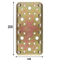 Piastra giunzione diritta pesante acciaio tropic. mm.100 x 200 art. 766