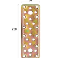 Piastra giunzione diritta pesante acciaio tropic. mm.50 x 200 art. 770