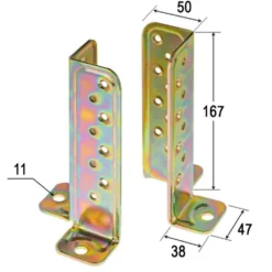 Piastra supporto di ancoraggio per pilastri in legno mm.50 x 167 pz.1