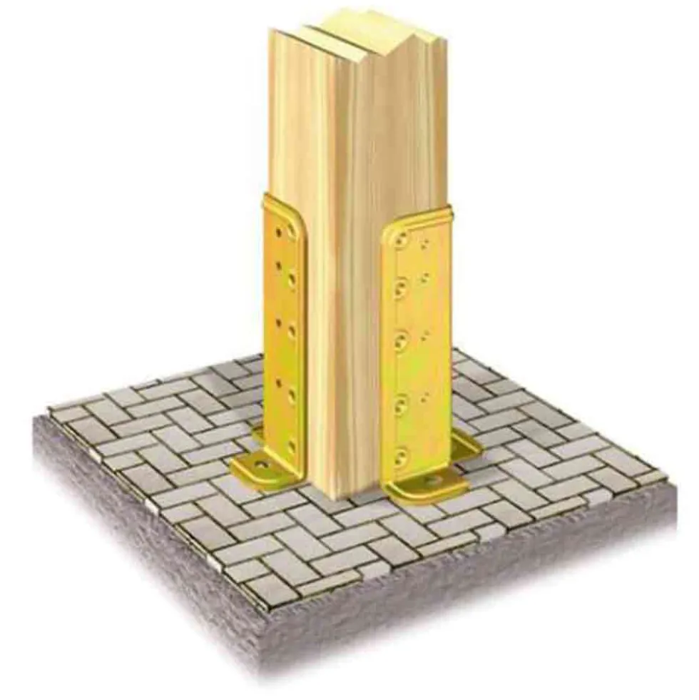 Piastra supporto di ancoraggio per pilastri in legno mm.50 x 167 pz.1