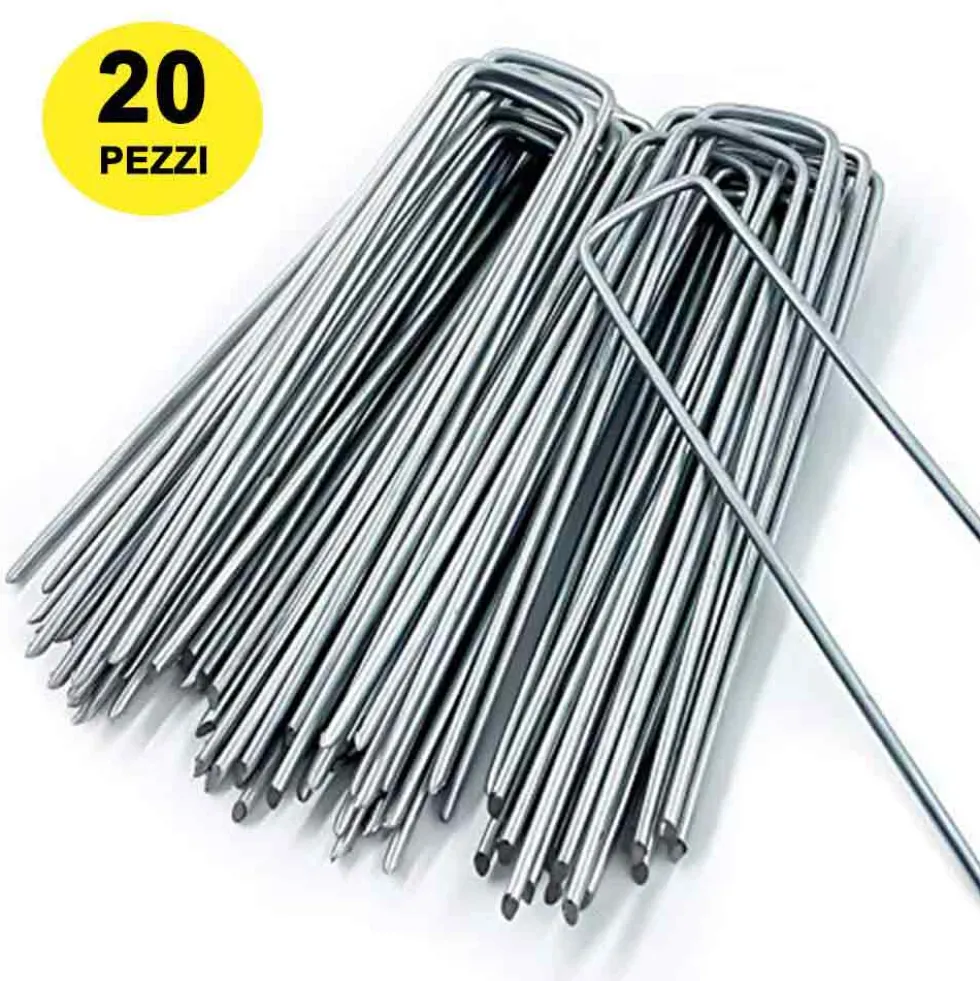 Picchetto fermarete a U acciaio zincato mm.170 x 30 cf.20 pz.