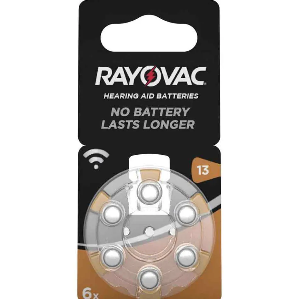 Pila batteria per apparecchi acustici RAYOVAC 13 zinco-aria 1,4 V bl.6 pz.