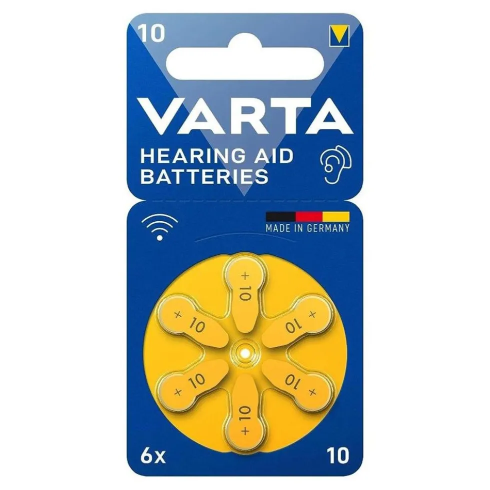 Pila batteria per apparecchi acustici VARTA 10 zinco-aria 1,4 V bl.6 pz.