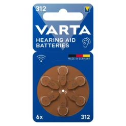 Pila batteria per apparecchi acustici VARTA 312 zinco-aria 1,4 V bl.6 pz.