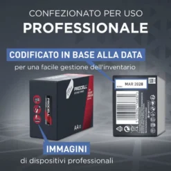Pile batterie alcaline industriali ministilo AAA 1,5V MN2400 Duracell PROCELL Intense cf.10 pz.