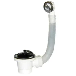 Piletta in pvc dm.70 con troppo pieno per lavello inox con tappo in gomma MARYPLAST S405