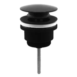 Piletta nero opaco per lavabo/bidet click-clack automatica 1"1/4 con vite centrale