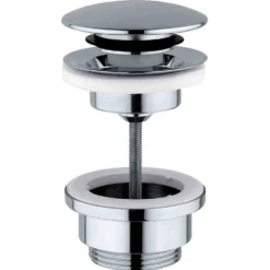 Piletta per lavabo/bidet click clack automatica 1"1/4 cromata con vite centrale