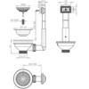 Piletta standard inox mm.90 con troppopieno L.B. PLAST 1"1/2 ø114mm con tappo a cestello per lavello cucina