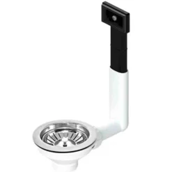 Piletta standard inox mm.90 con troppopieno L.B. PLAST 1"1/2 ø114mm con tappo a cestello per lavello cucina