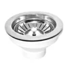 Piletta standard inox mm.90 L.B. PLAST 1"1/2 ø114mm con tappo a cestello per lavello cucina